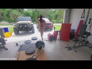 fit mom in the gym shows the whole neighborhood her naked workout | anal, russian
